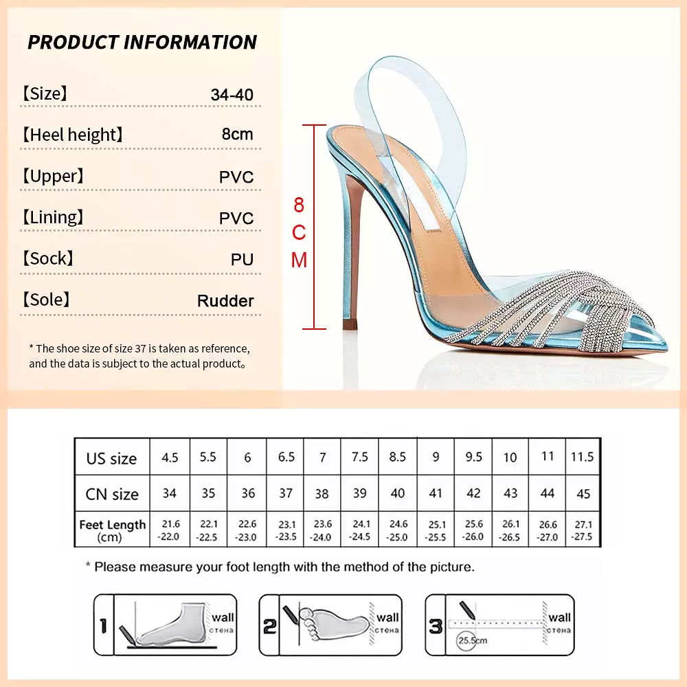 2024 Summer Occasion Women Summer Sexy High Heels Rhinestones Elegant Pointed Toe Party Shoes