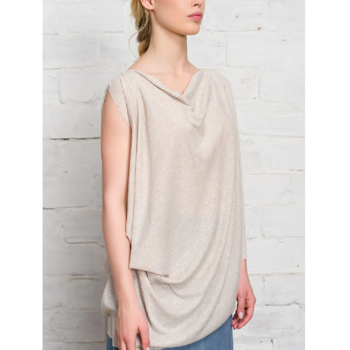 Aakasha  |Short Casual Style Rib Sleeveless Plain Handmade