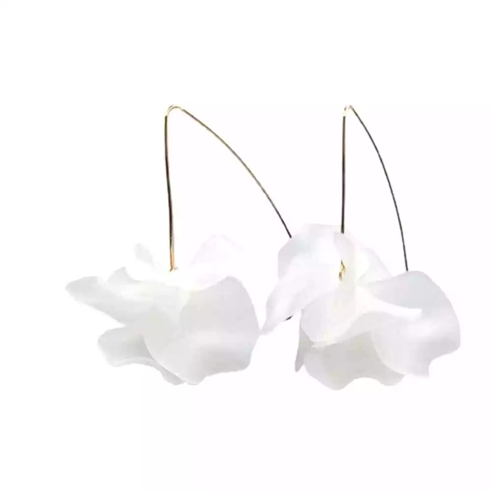 AC Air Bloom Drop Earrings White