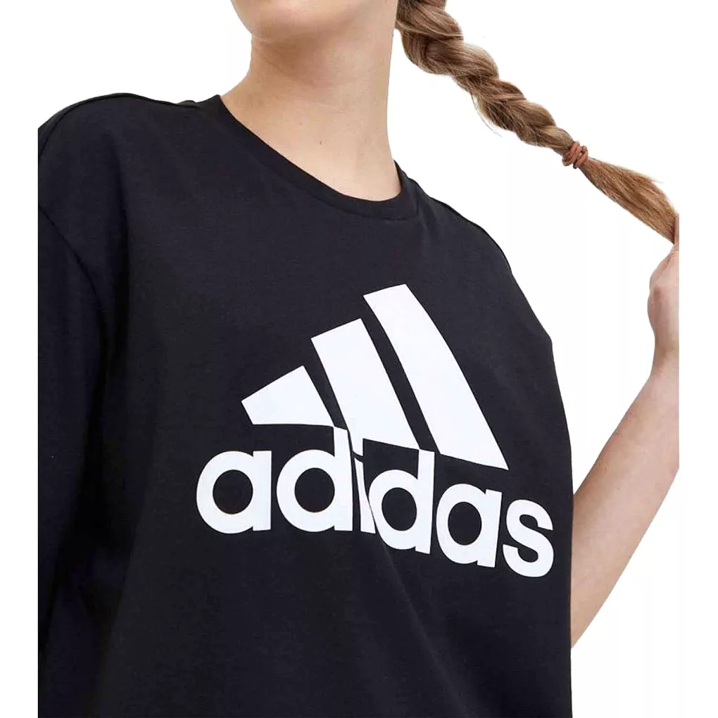 ADIDAS WOMEN'S BIG LOGO BOYFRIEND BLACK TEE