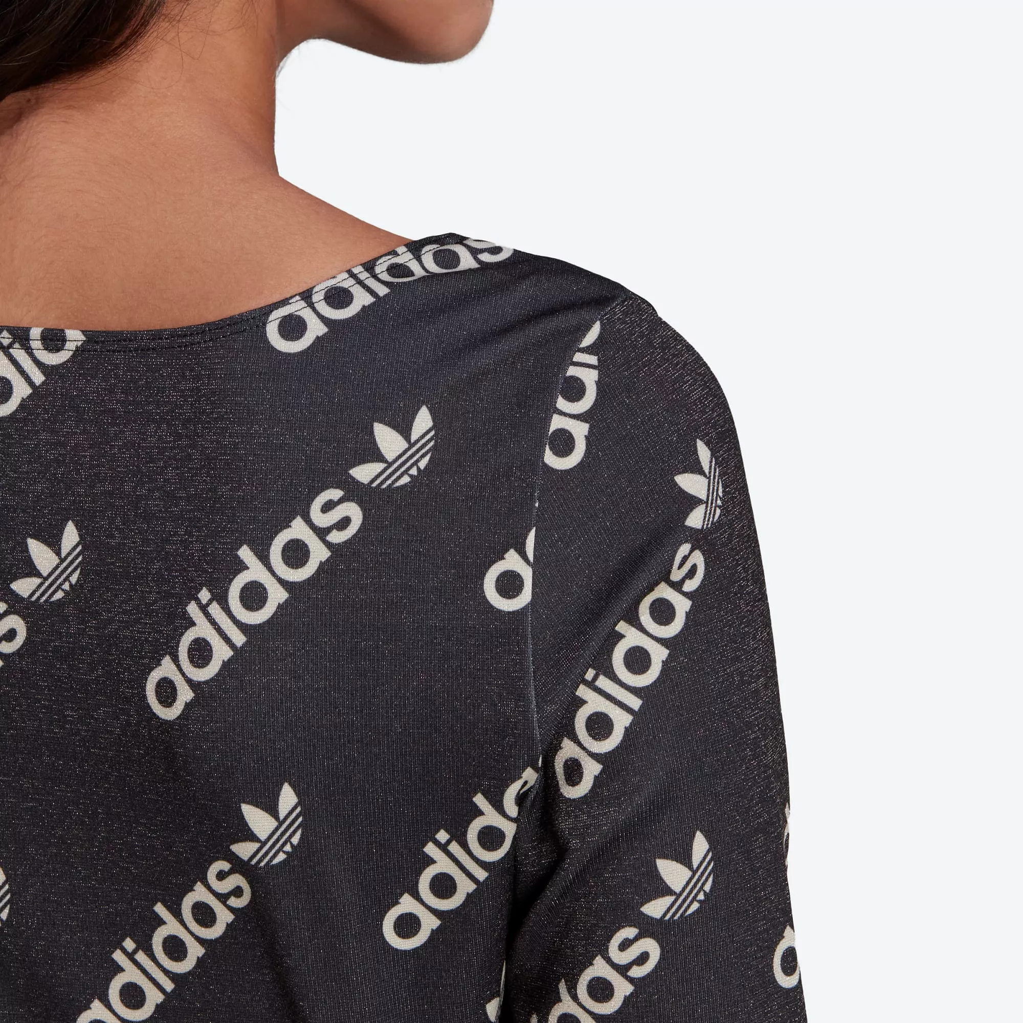 Adidas Women's Long Sleeve Crop Top - Black / White