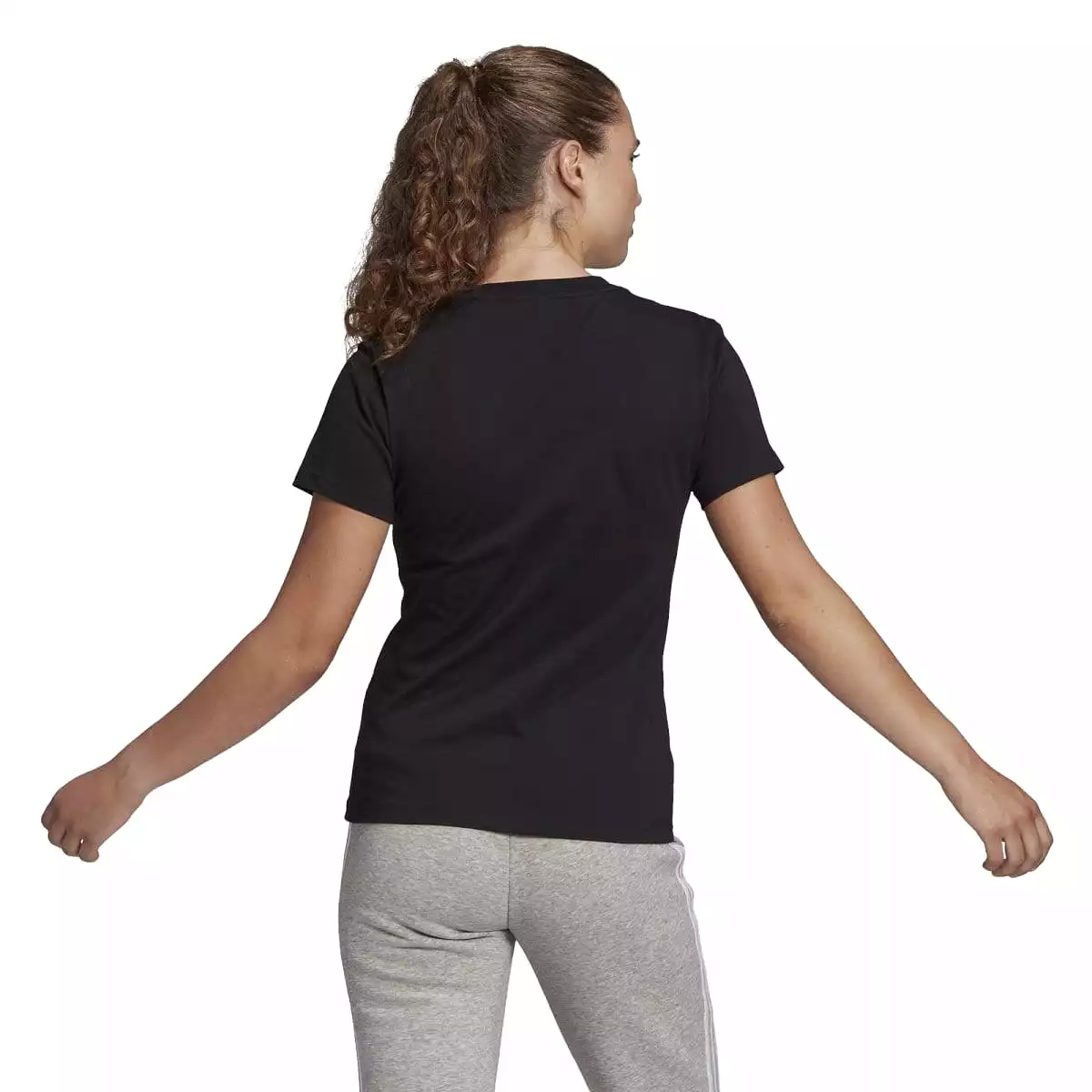 ADIDAS WOMEN'S LOUNGEWEAR ESSENTIALS LOGO BLACK TEE