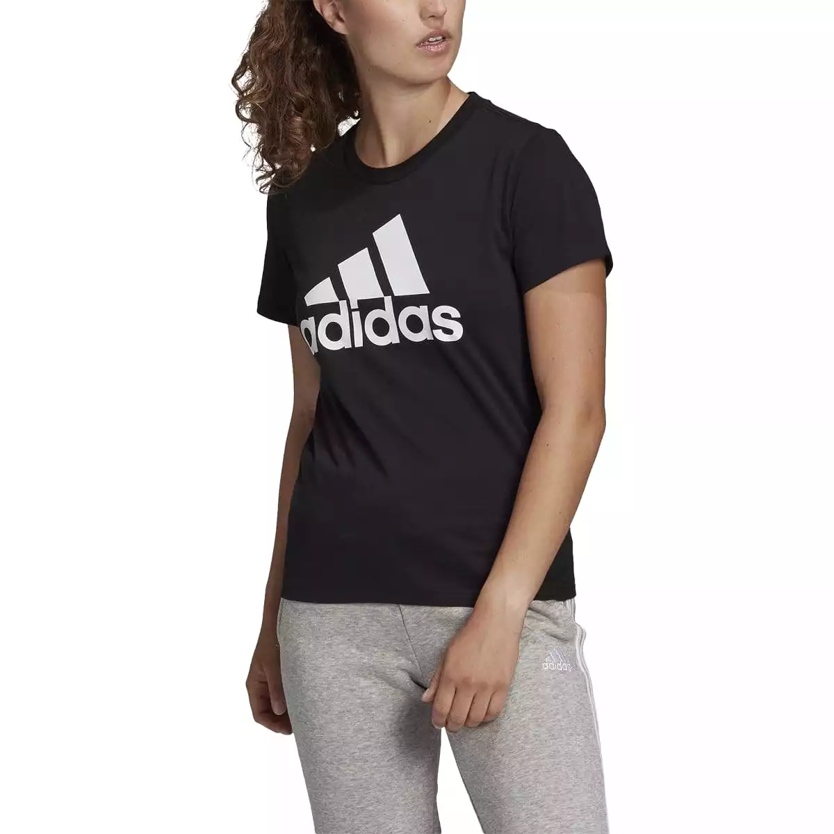 ADIDAS WOMEN'S LOUNGEWEAR ESSENTIALS LOGO BLACK TEE