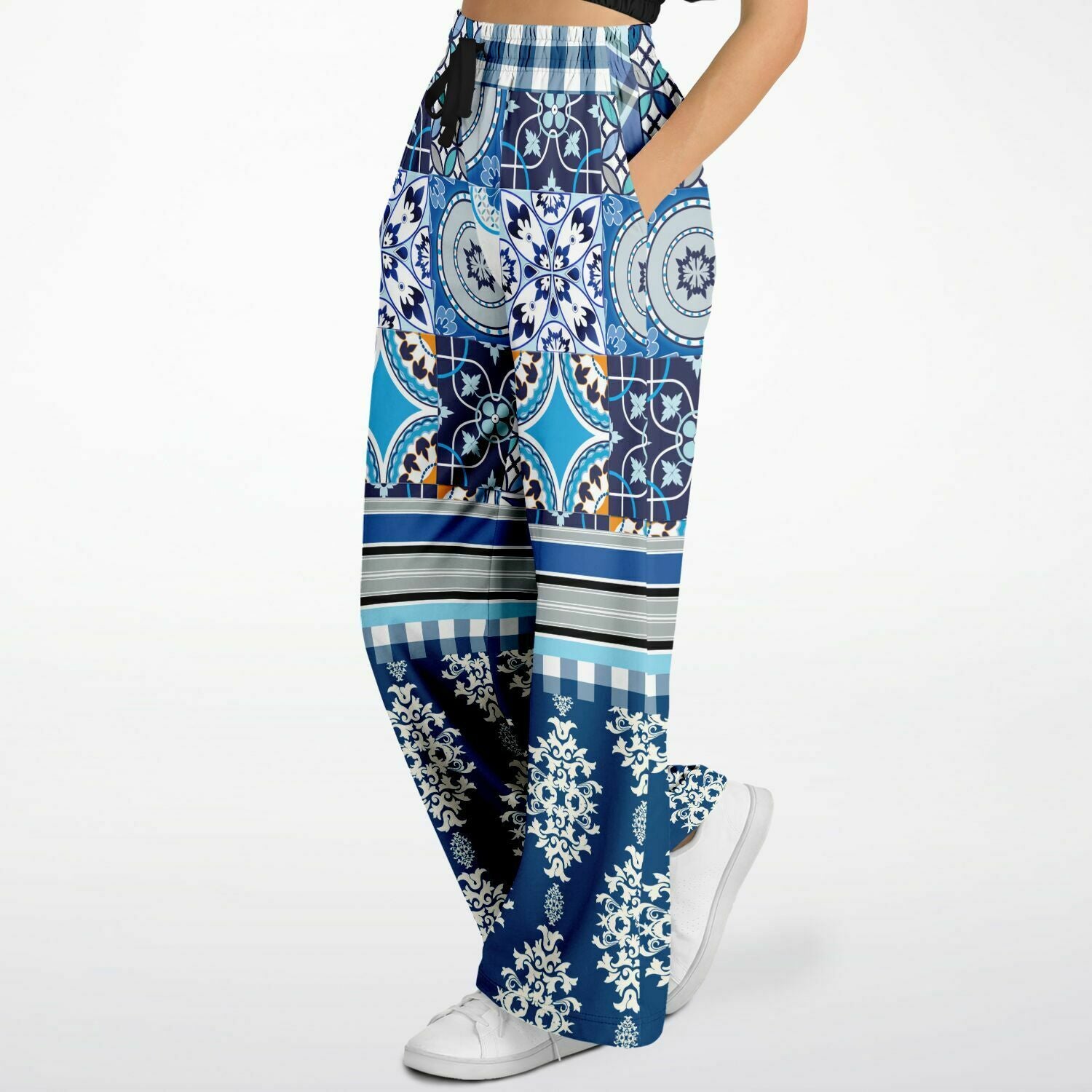 Agadir Moroccan Tile Eco-Poly Stretchy Phat Bellbottoms