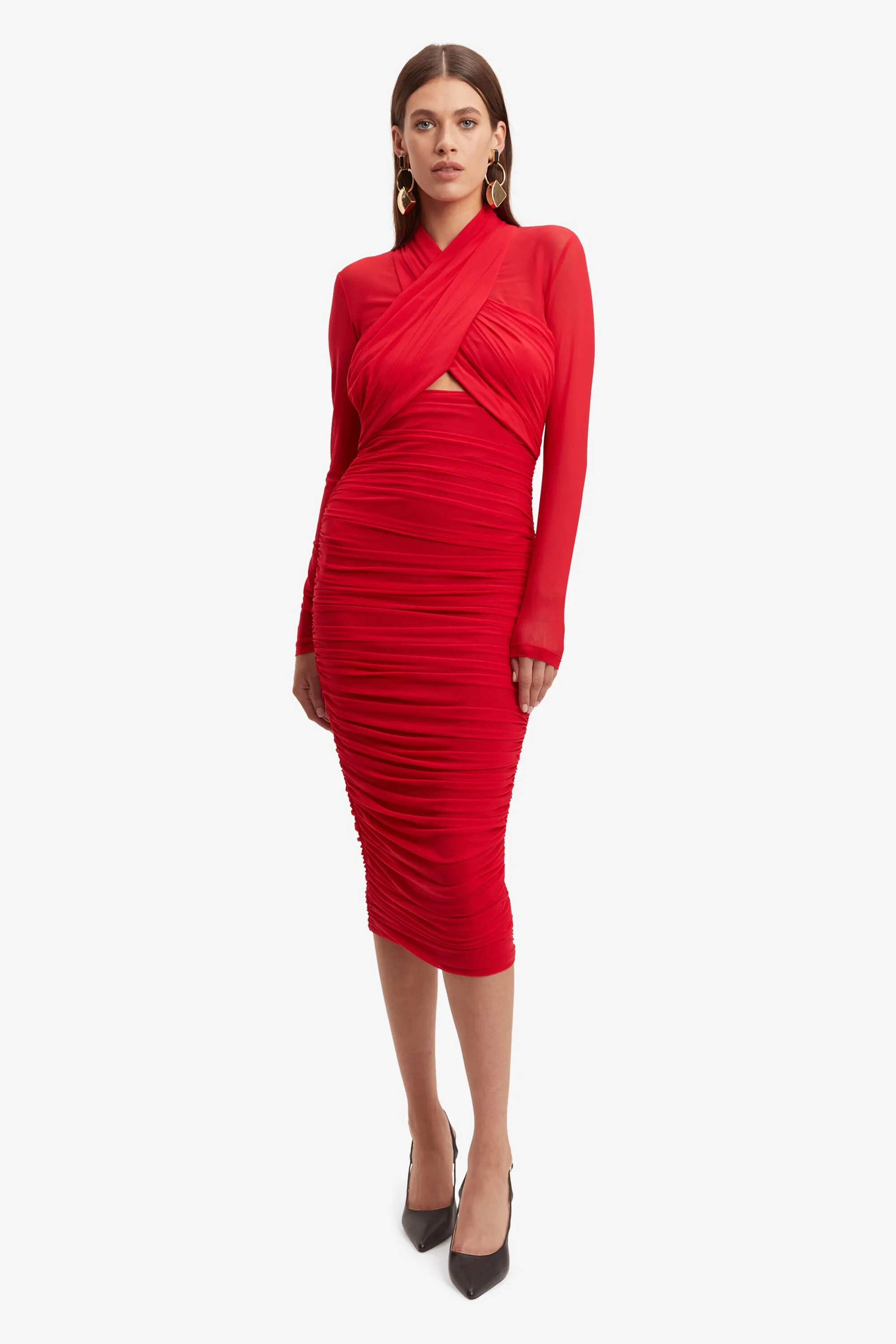 aliyah dress in fire red