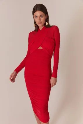 aliyah dress in fire red