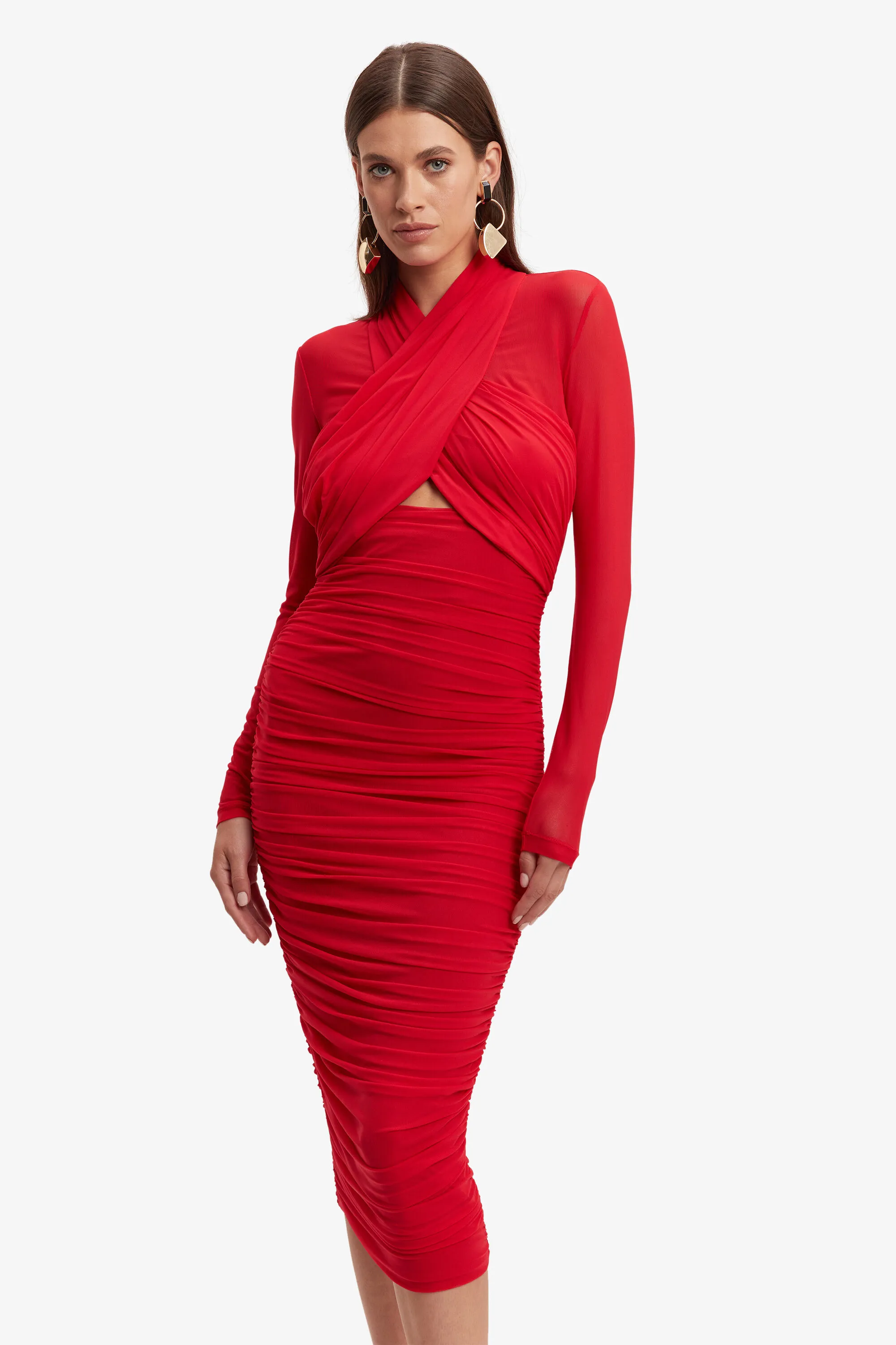 aliyah dress in fire red