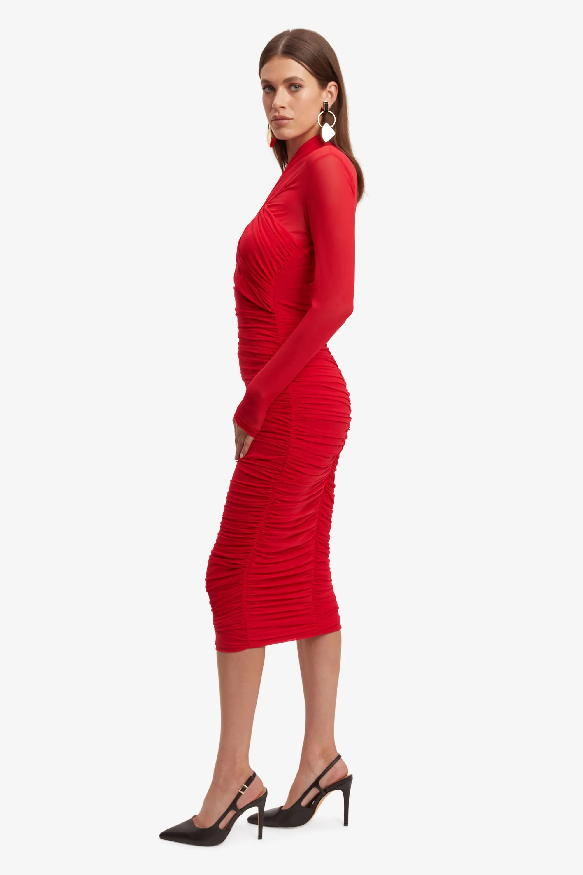 aliyah dress in fire red