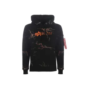 Alpha Industries Lightning AOP Hoody Black / Orange 106330-241