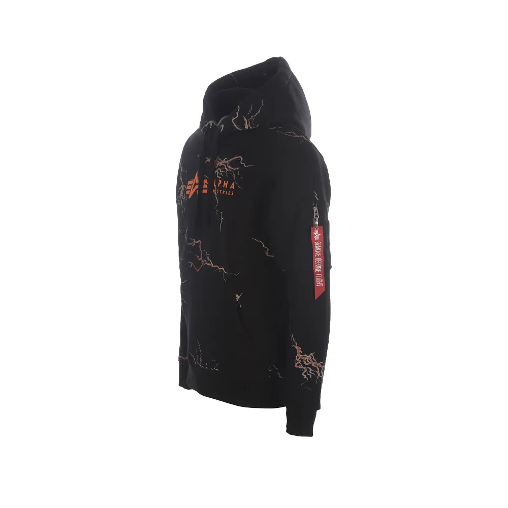 Alpha Industries Lightning AOP Hoody Black / Orange 106330-241