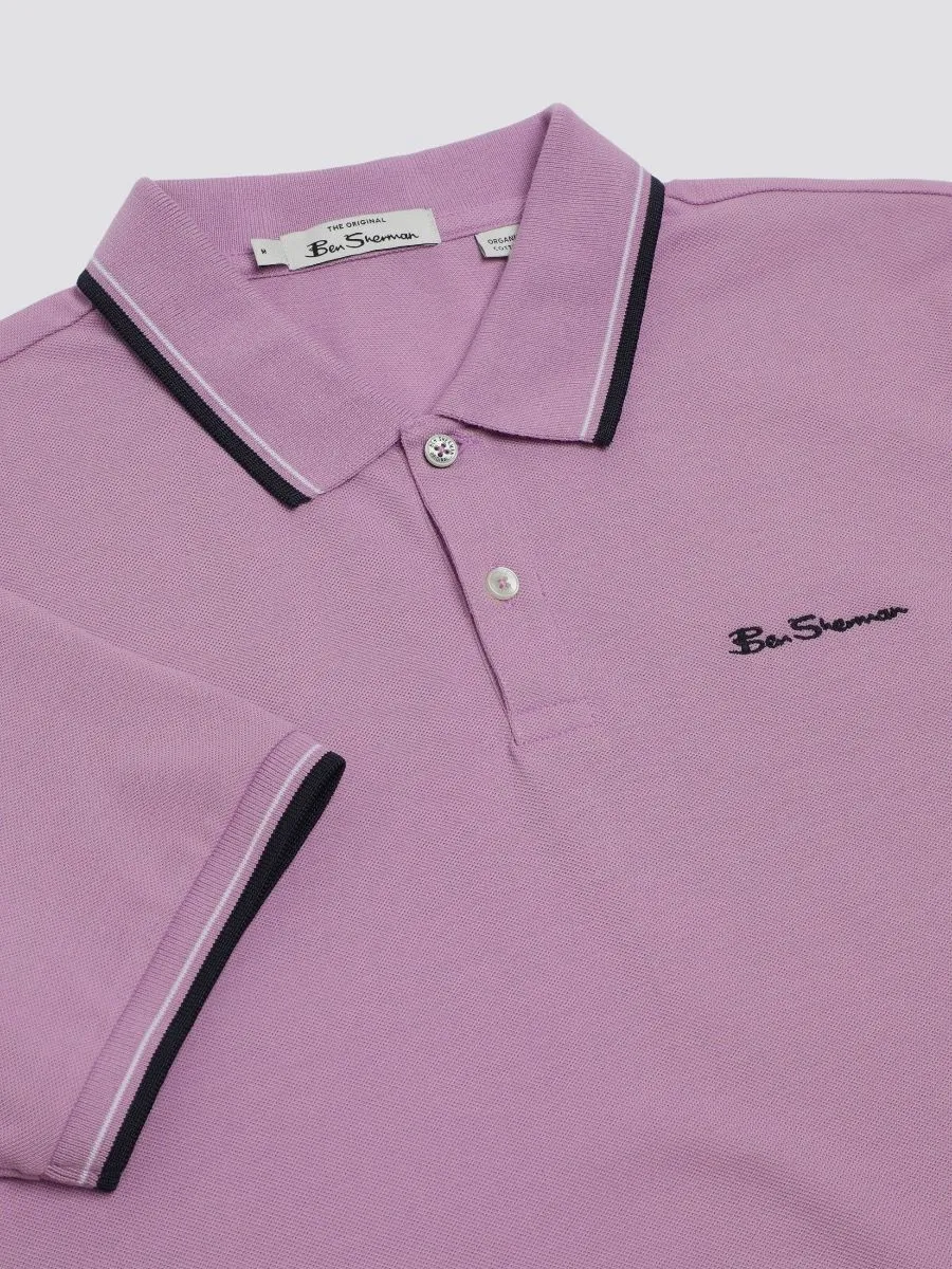 Ben Sherman Casual Short Sleeve Polo Shirt Violet