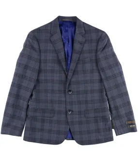 Ben Sherman Mens Plaid Two Button Blazer Jacket, TW1