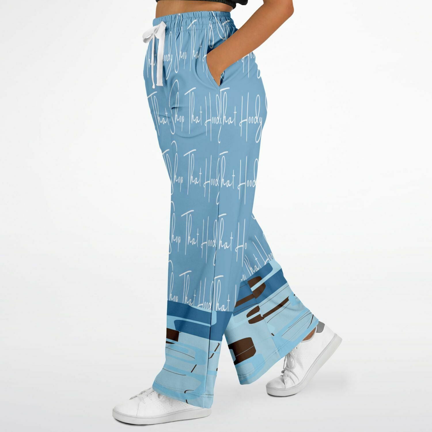 Blue Geo THS Signature SW  Eco-Poly Stretchy Phat Bellbottoms