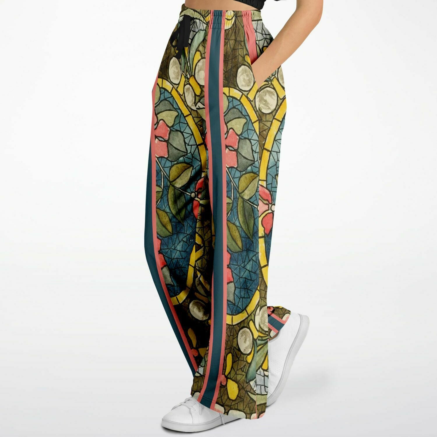 Blue Mosaic Eco-Poly Stretchy Phat Bellbottoms