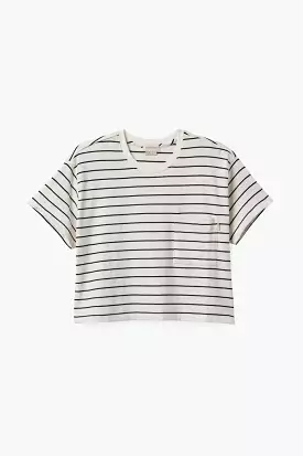 Carefree Pocket Tee - Off White/Black