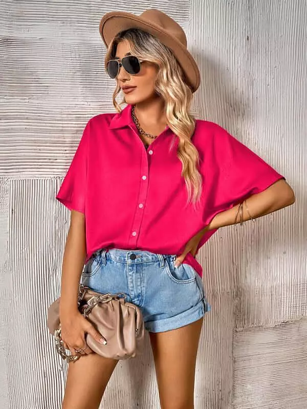 Casual Short Sleeved Women Shirt