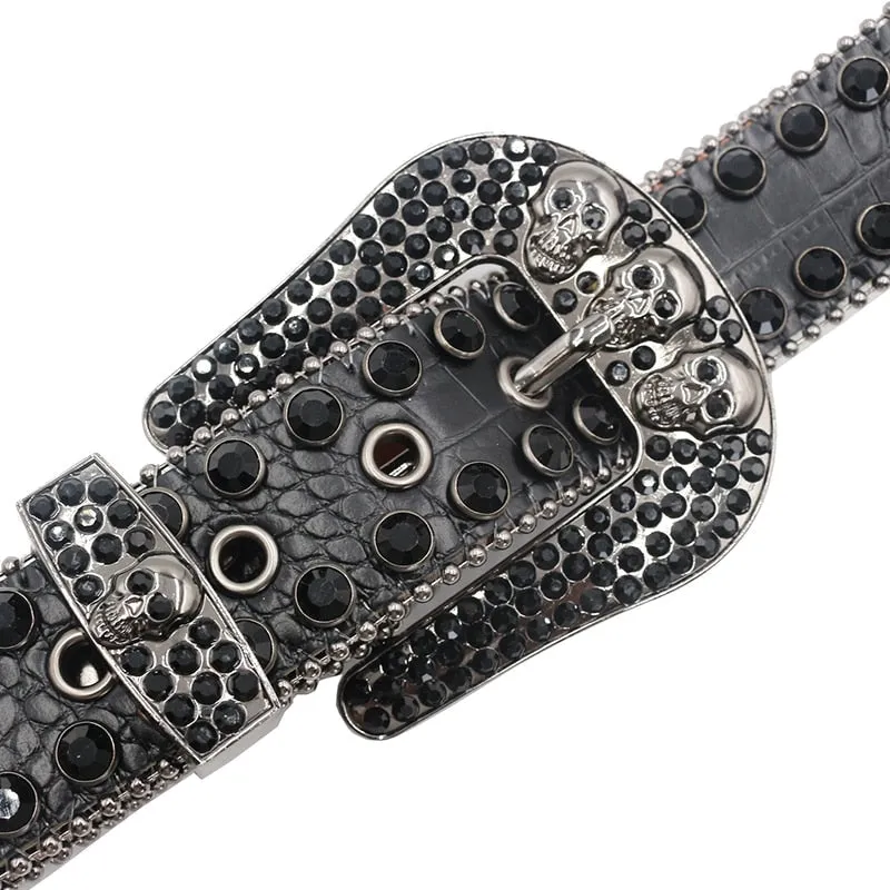 Casual Women's Leopard Crystal Diamond Rhinestones Pin Buckle Belt