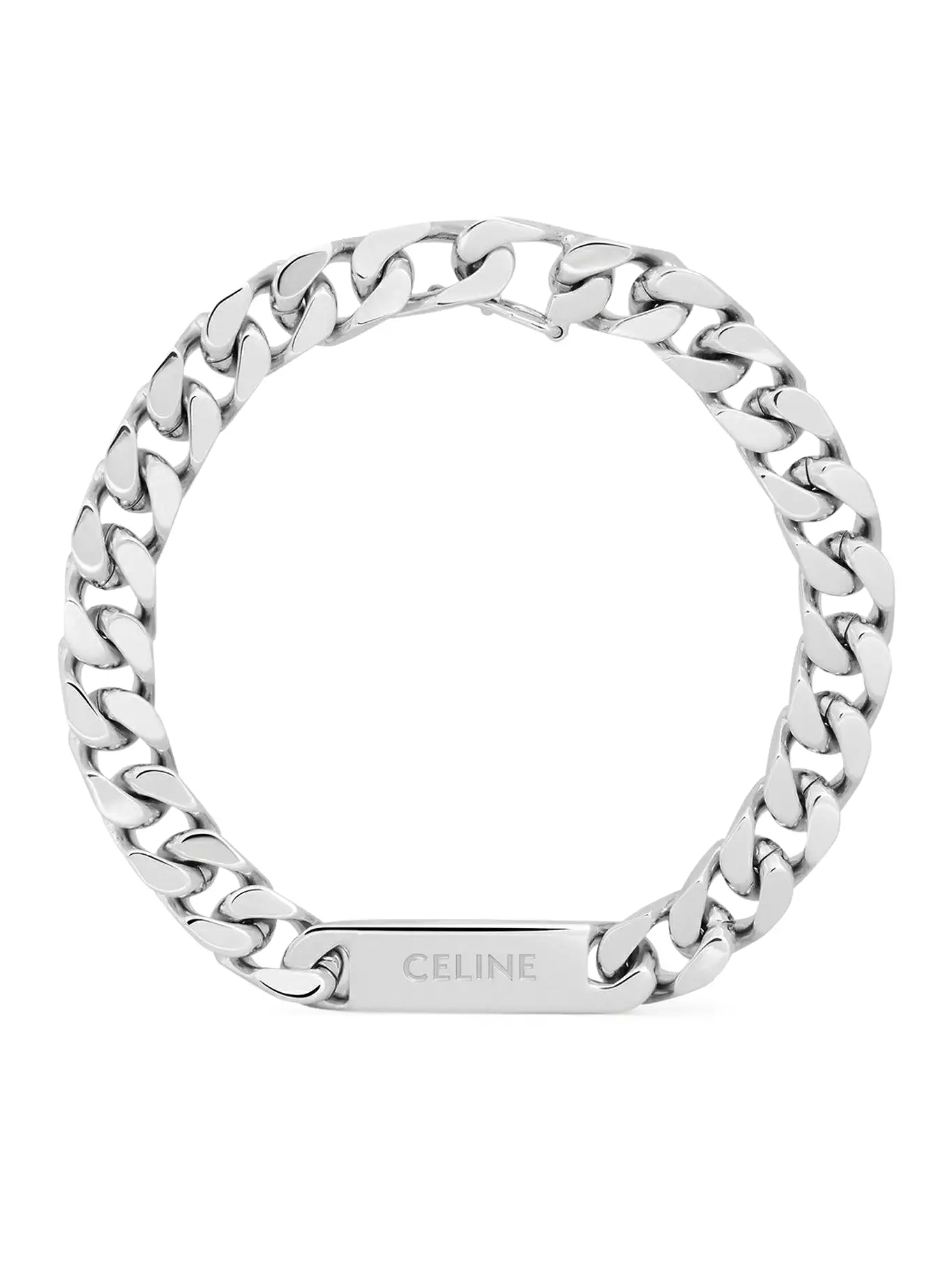 CELINE GOURMETTE BRACELET IN BRASS WITH RHODIUM FINISH SILVER