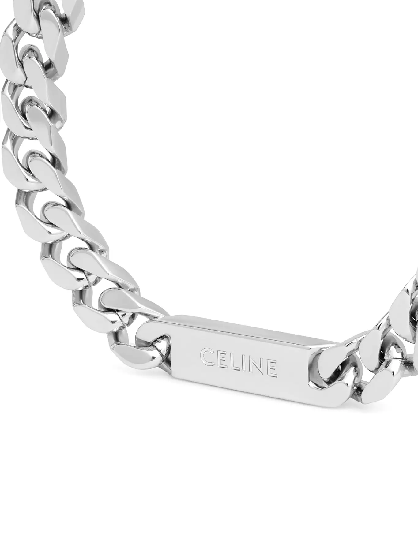 CELINE GOURMETTE BRACELET IN BRASS WITH RHODIUM FINISH SILVER