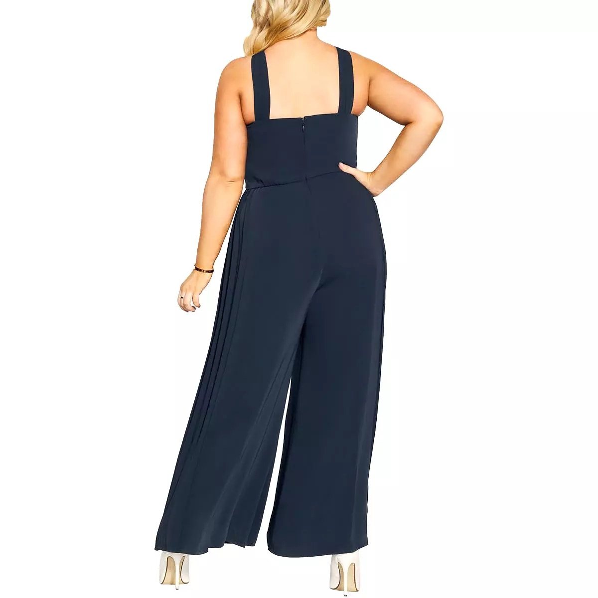 City Chic Womens Plus Harper Keyhole Halter Jumpsuit