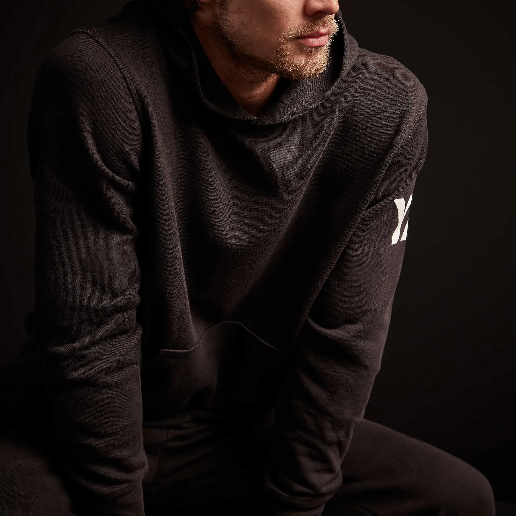 Classic French Terry Hoodie - Black/White