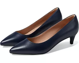 Cole Haan Vandam Pump Navy Leather Waterproof Pointed Toe Kitten Heeled Pumps