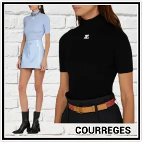 Courreges  |Casual Style Street Style Plain Short Sleeves Logo