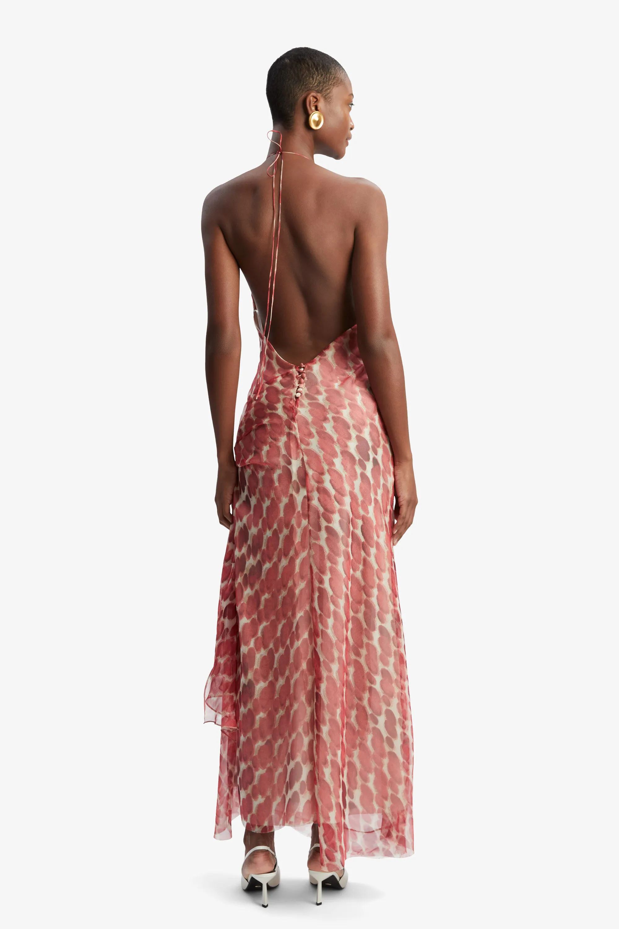 cyrel printed maxi dress in red spot