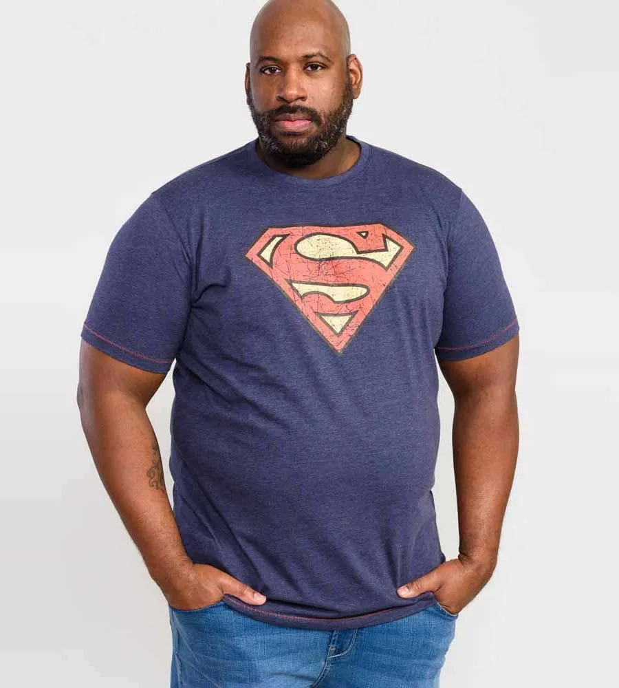 D555 Big Mens Superman Printed T-Shirt Official Licensed Product (SCAMPTON)