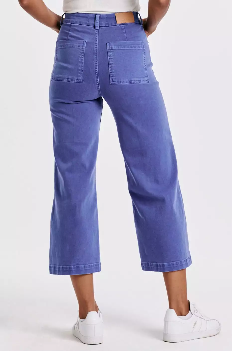 Dear John Audrey Super High Rise Cropped Wide Leg Color Jeans - Galactic Cobalt