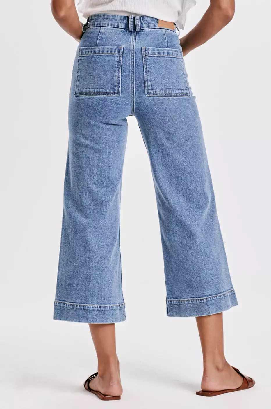 Dear John Audrey Super High Rise Cropped Wide Leg Jeans Sheridan