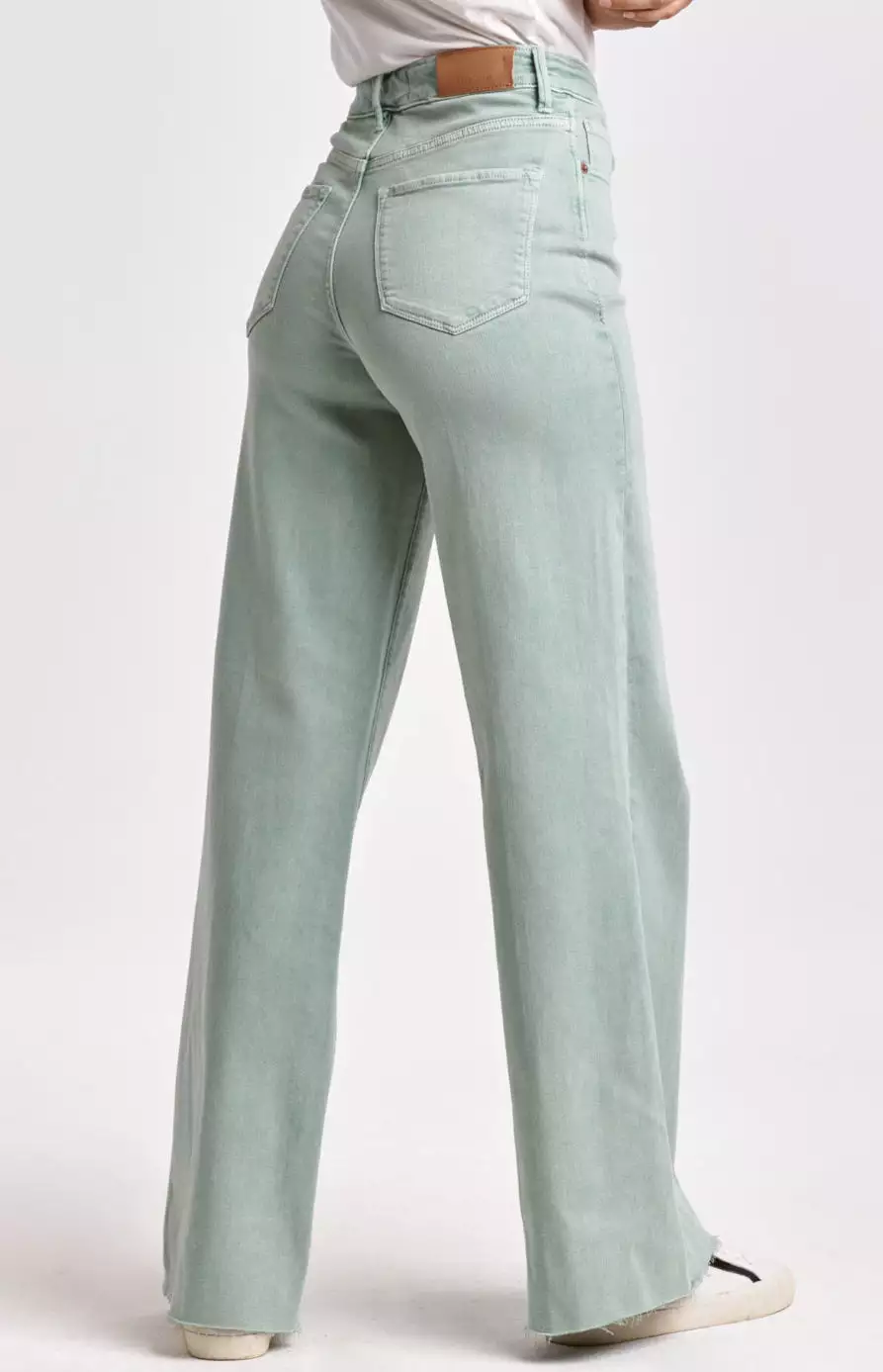 Dear John Fiona Super High Rise Wide Leg Jeans - Fresh Mint