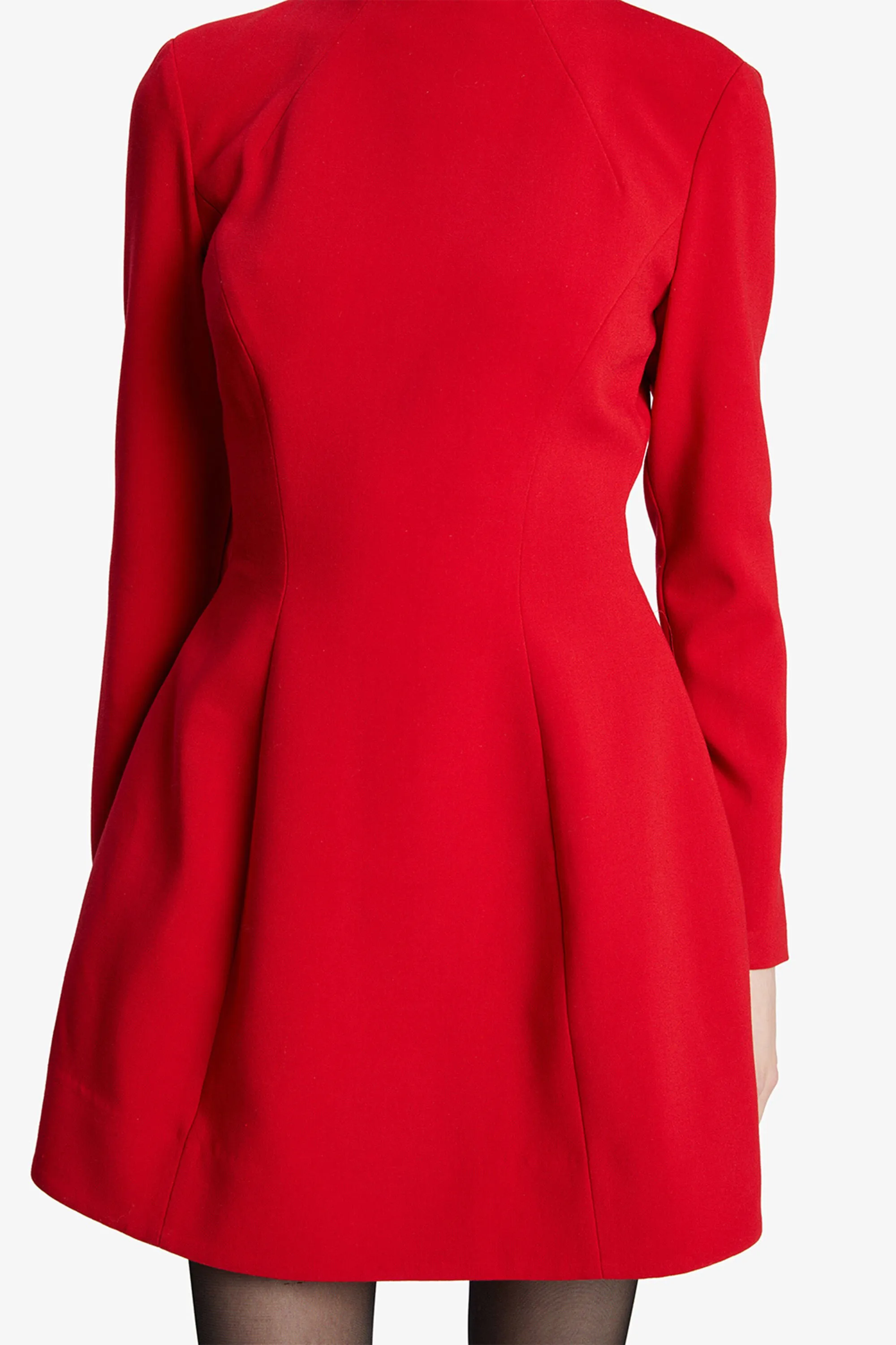 delphi long sleeve mini dress in deep red