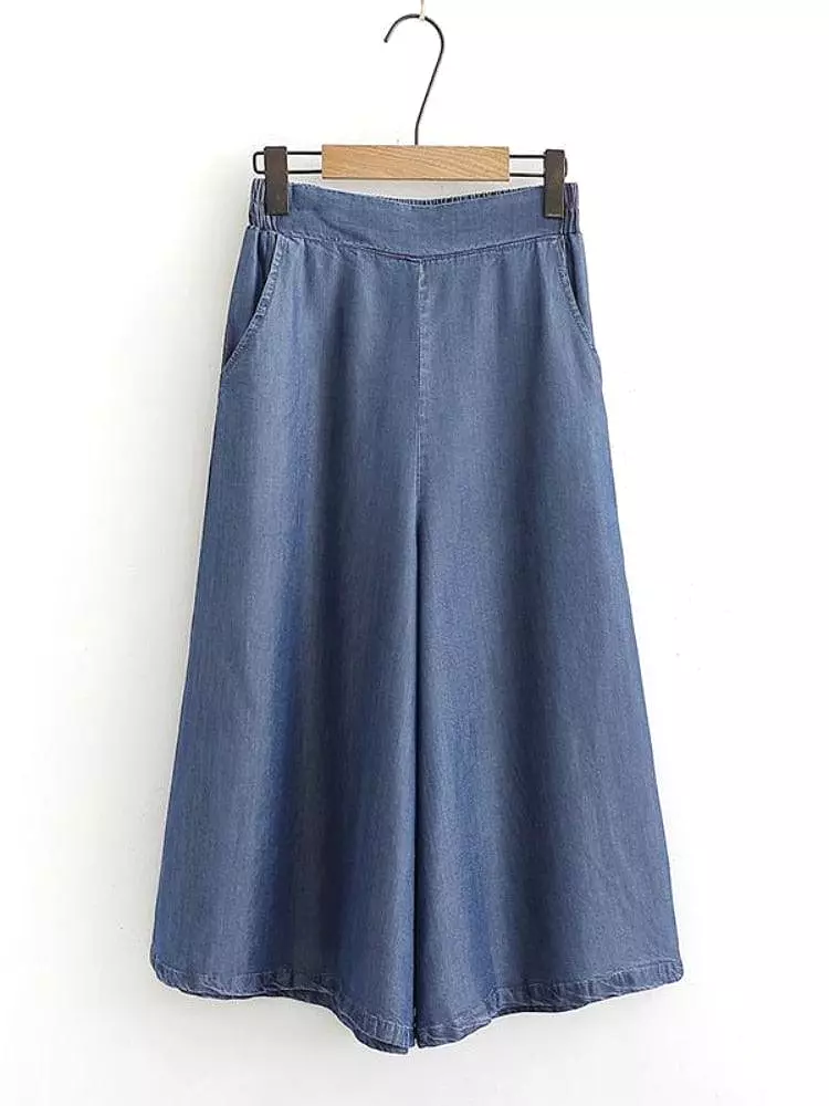 Denim Jeans Wide Leg Pants