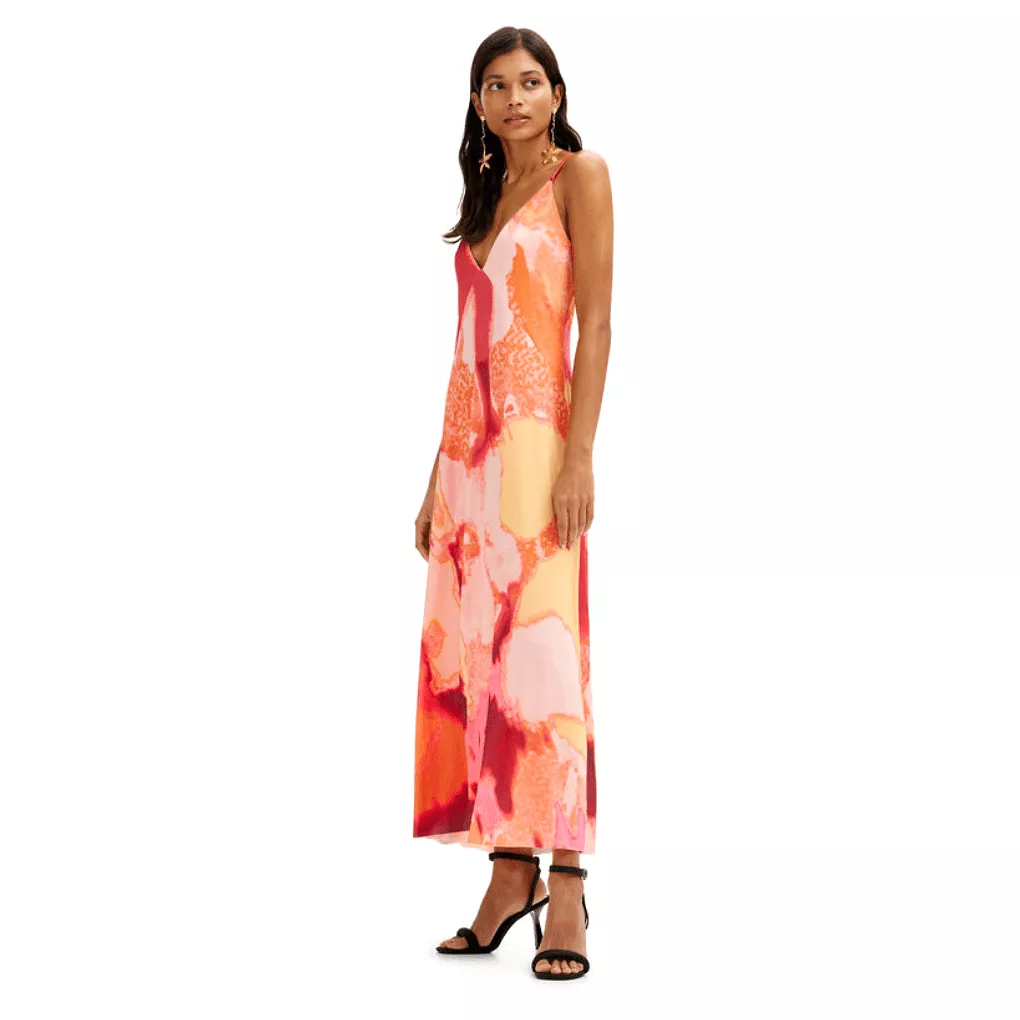 Desigual Out-of-focus Midi Slip Dress in Multi Color