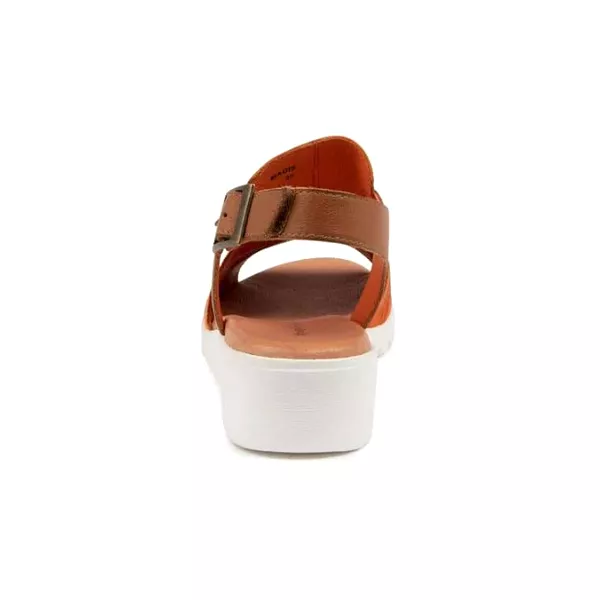 Django & Juliette Women's Madis Orange/Dark Tan Leather