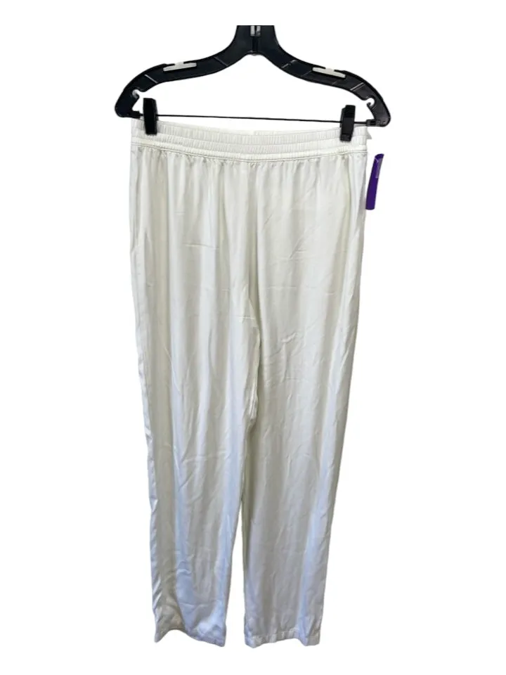 Djerf Avenue Size Small Ivory White Cupro & Viscose Elastic Waist Jogger Pants