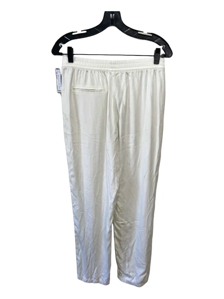 Djerf Avenue Size Small Ivory White Cupro & Viscose Elastic Waist Jogger Pants