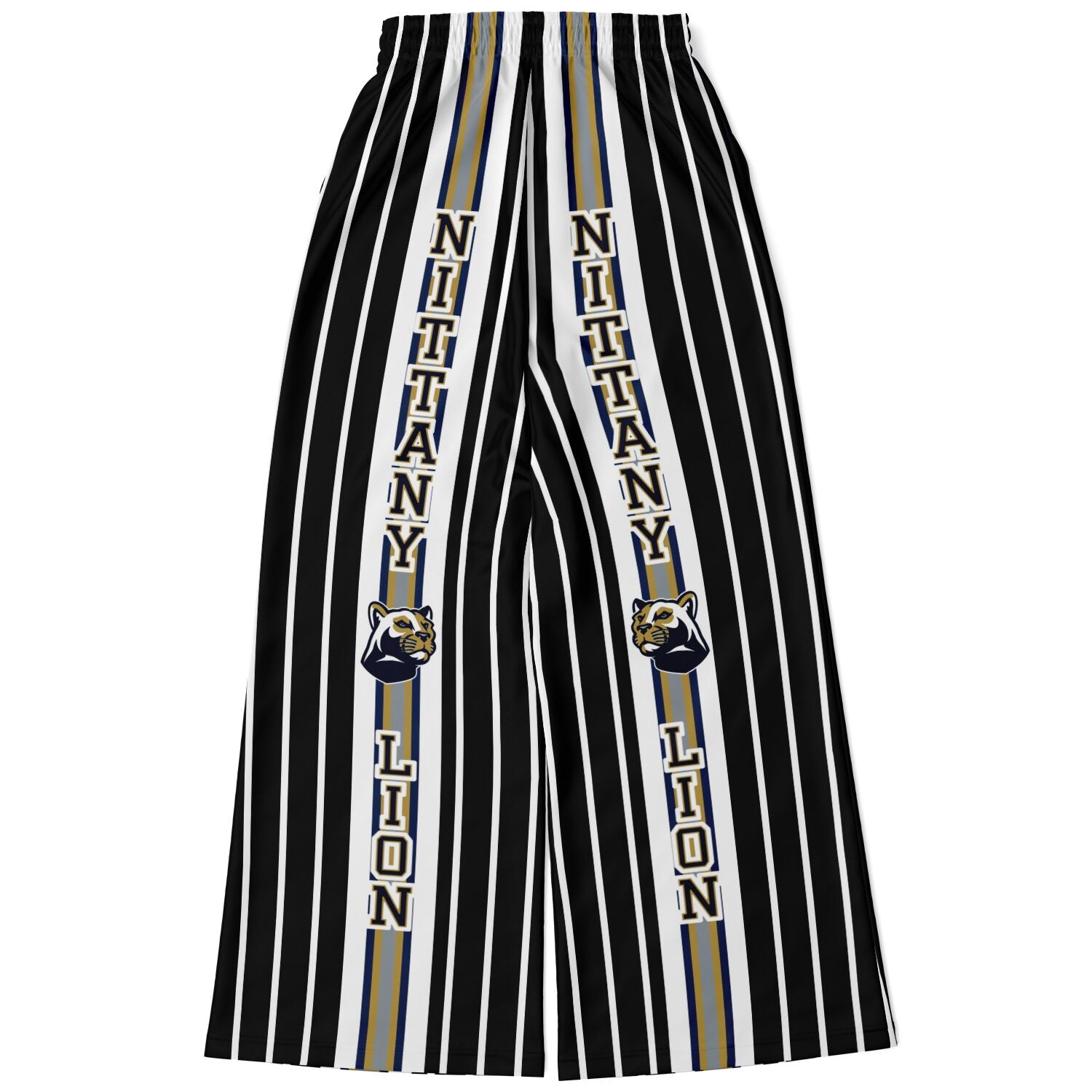 Ebony and Ivory Pinstripe Eco-Poly Stretchy Phat Bellbottoms