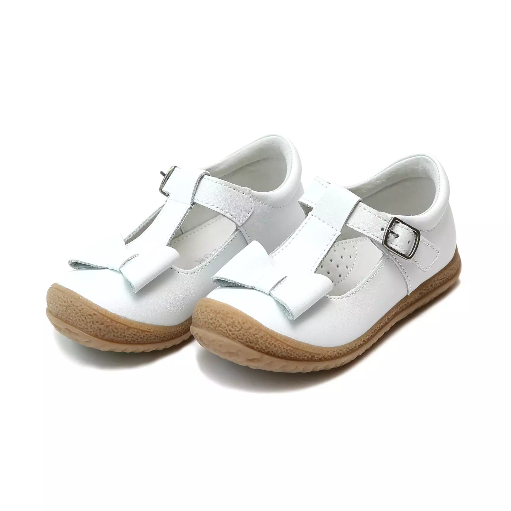 Emma Classic White Bow T-Strap Mary Jane