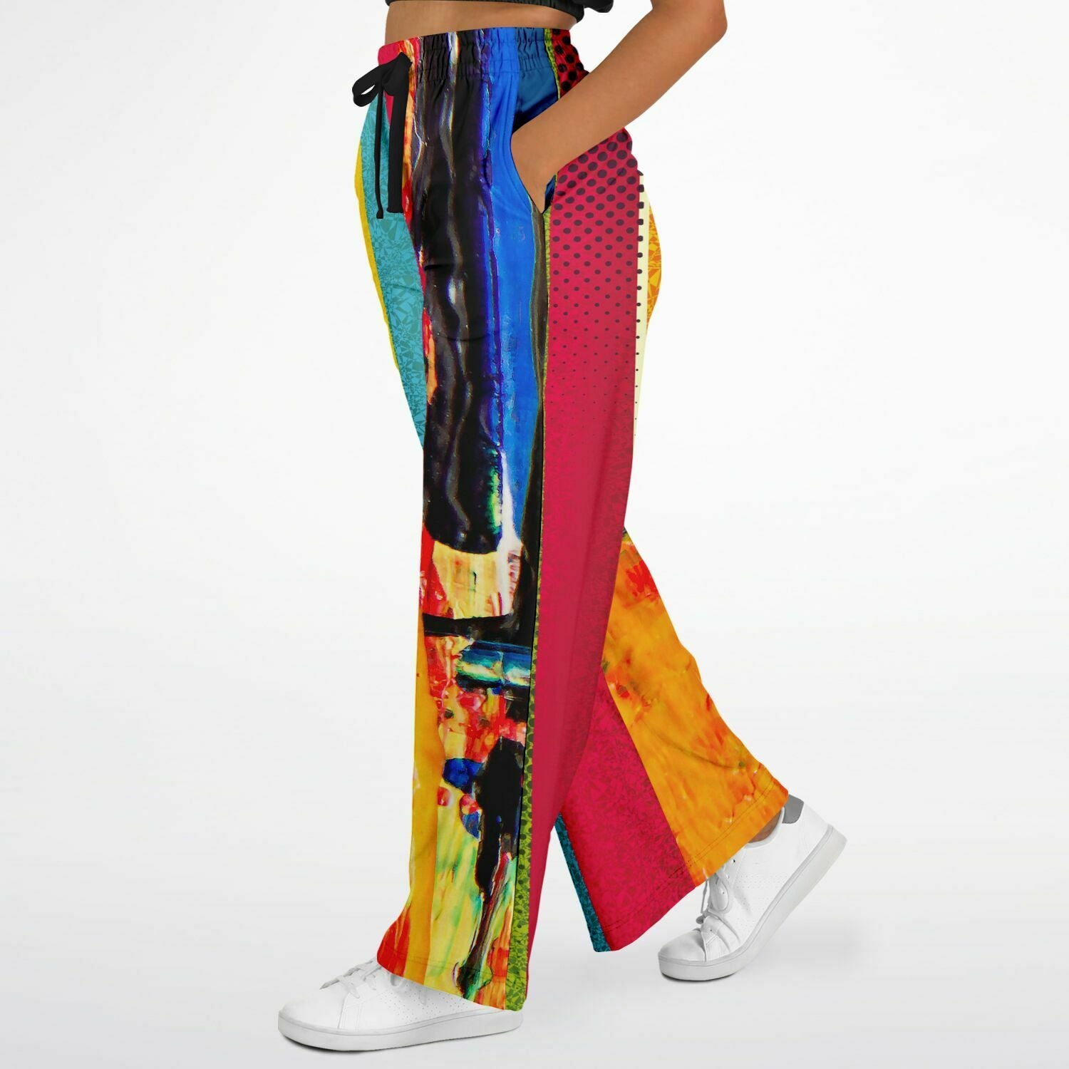 Esplanade Striped Eco-Poly Stretchy Phat Bellbottoms