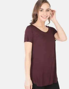 GAP Women Red Short Sleeve T-Shirt in Luxe Jersey