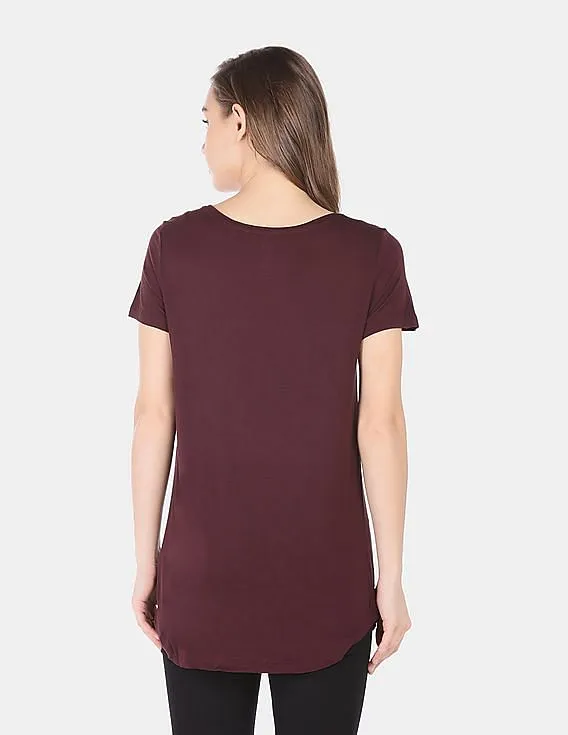 GAP Women Red Short Sleeve T-Shirt in Luxe Jersey