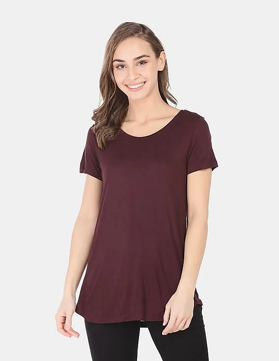 GAP Women Red Short Sleeve T-Shirt in Luxe Jersey