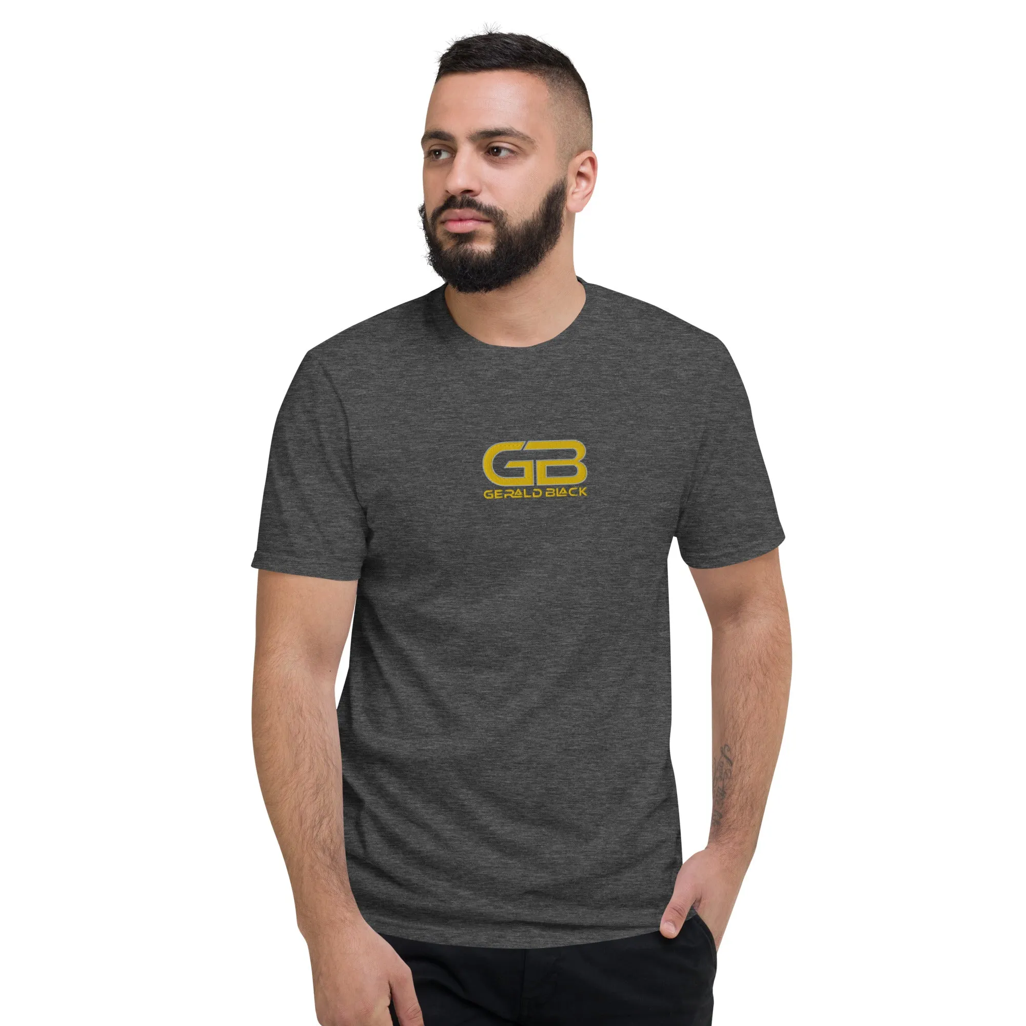 Gerald Black Embroidered Short-sleeve T-Shirt for Men and Women