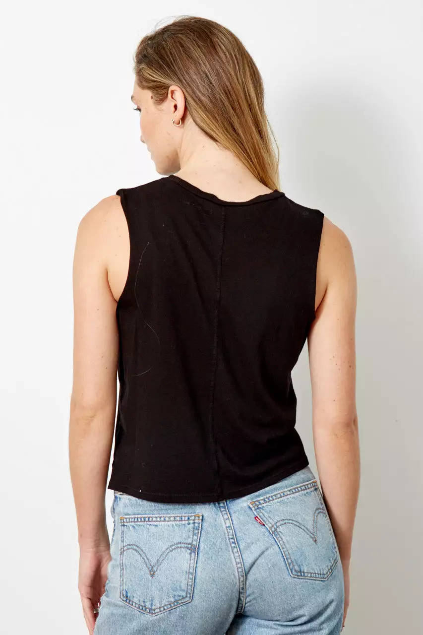 good hYOUman Women's Lili Crop Tee - BLACK