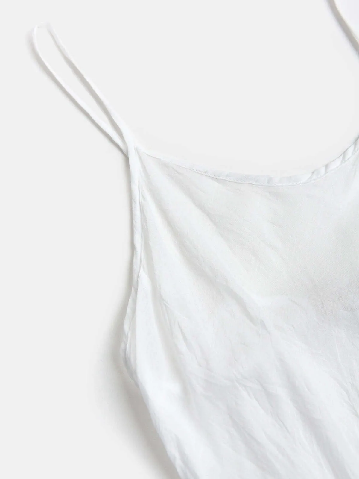 Greta Cotton Voile Slip Dress - White