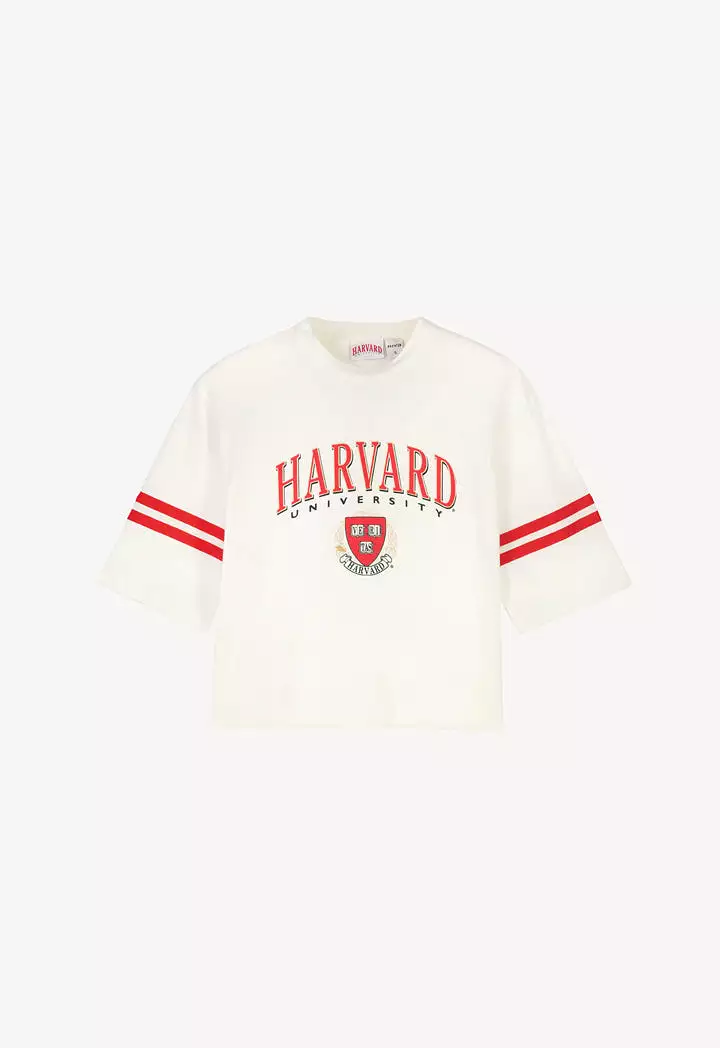 Harvard Printed Stripe Sleeve T-Shirt