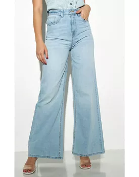 High Rise Wide Leg Jeans Ice Blue