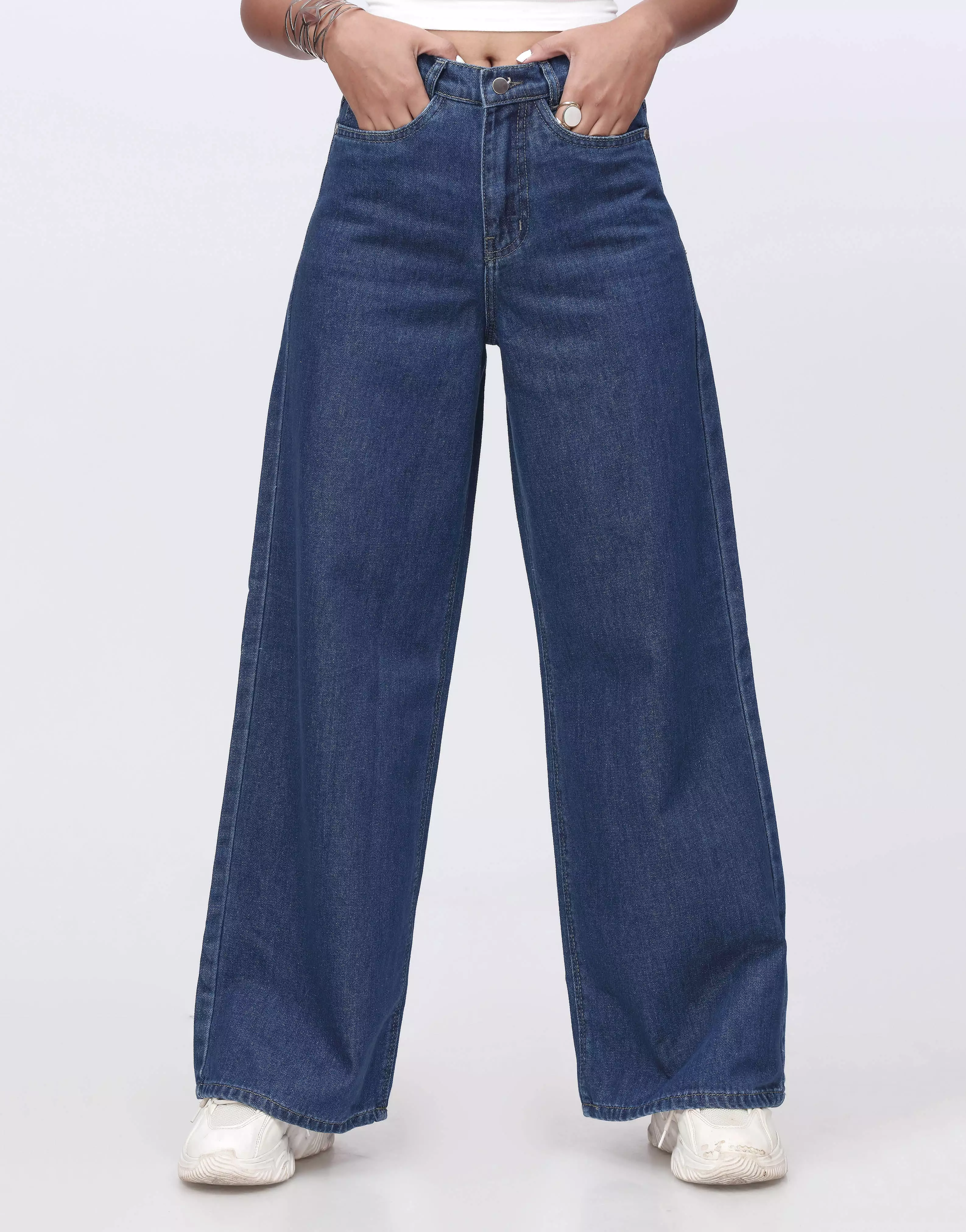 High Rise Wide Leg Jeans Indigo